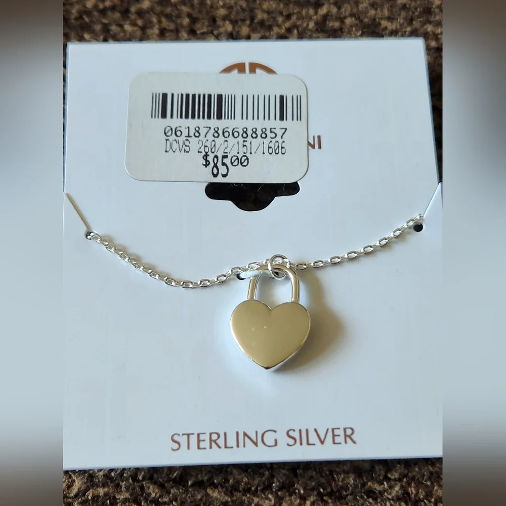 Giani Bernini Sterling Silver Heart Lock Necklace NWT